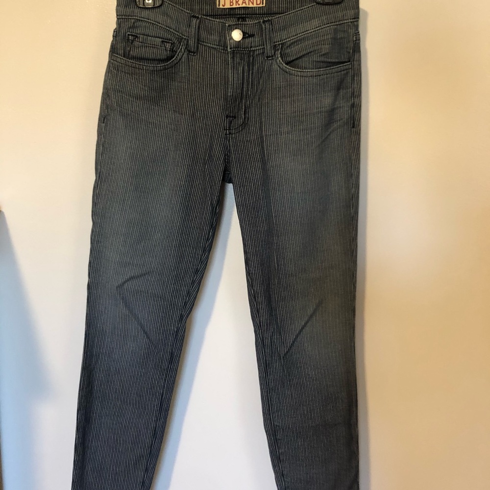 J. Brand Navy Pinstripe ankle cut jeans